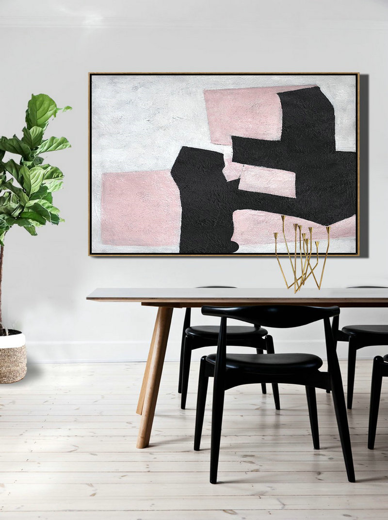 Large Abstract Painting,Hand-Painted Oversized Horizontal Minimal Art On Canvas,Custom Oil Painting